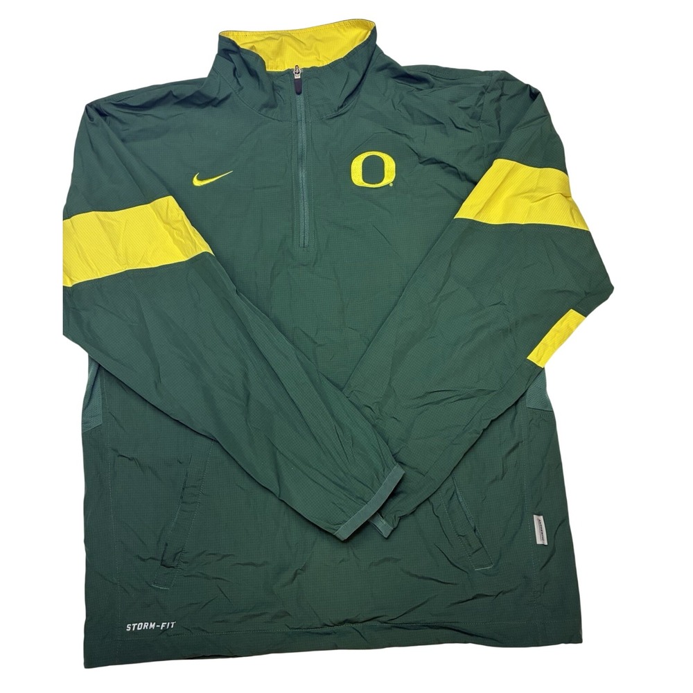 Nike Oregon Ducks Authentic Storm-fit Jacket Mens Small Green 1/4 Zip Football